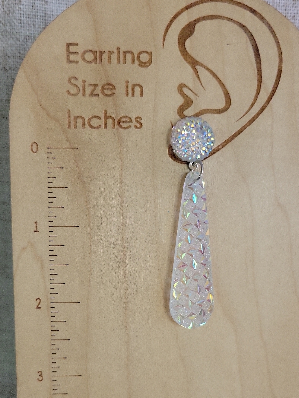 Unicorn Shimmer Iridescent Acrylic Drop Earrings - Sparkling Dangle Earrings - Picture 6 of 6